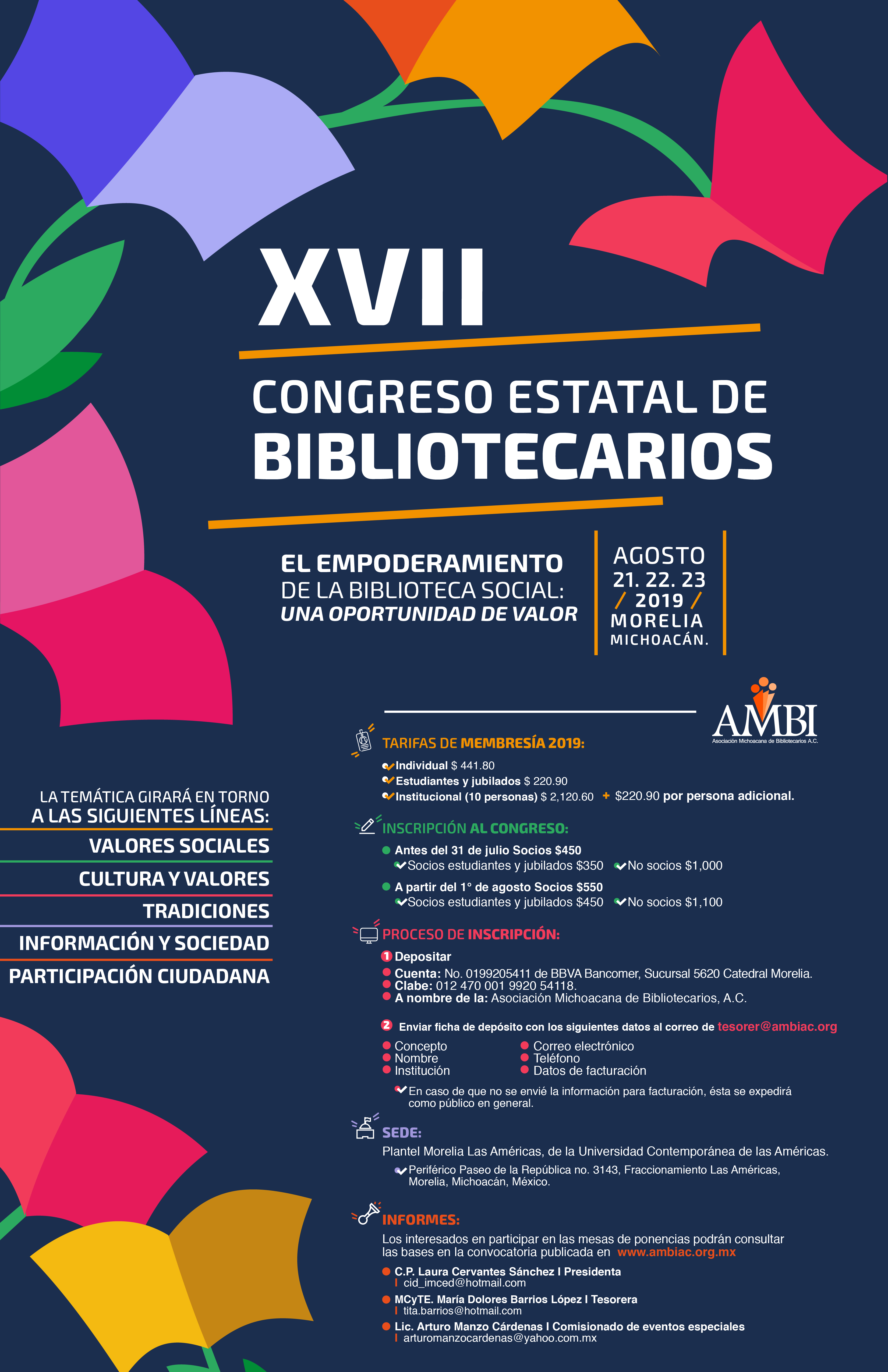 Invitación al XVII Congreso Estatal de Bibliotecarios.